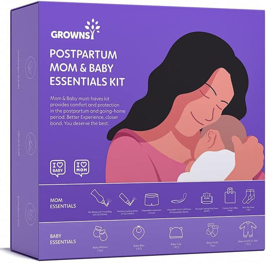 Postpartum Mom & Baby Essential Kits, Postpartum Recovery Kit for Labor &Delivery with Hospital Essentials 