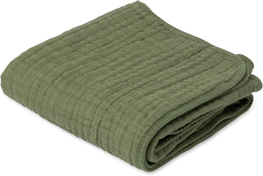 100% Cotton Super Soft Muslin Quilt Blanket Fern for Babies and Toddlers, Large 47” X 47”, Machine Washable