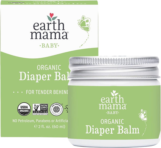 Organic Diaper Balm Multipurpose Baby Ointment | EWG Verified, Petroleum & Fragrance Free with Calendula for Sensitive Skin, 2-Fluid Ounce